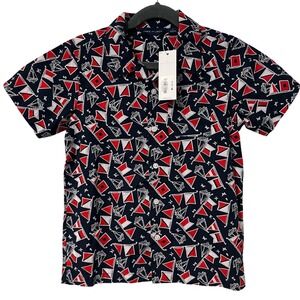NWT Janie and Jack Boys Nautical Button Down Shirt Navy Red Size 6